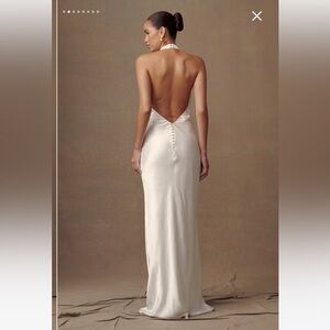 Meshki Esther Satin Cowl Maxi Dress - Ivory